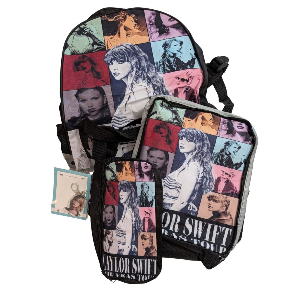 🎤 Eras Tour 3-Piece Backpack Set Kids Music Fan School Travel Bag & Keychain